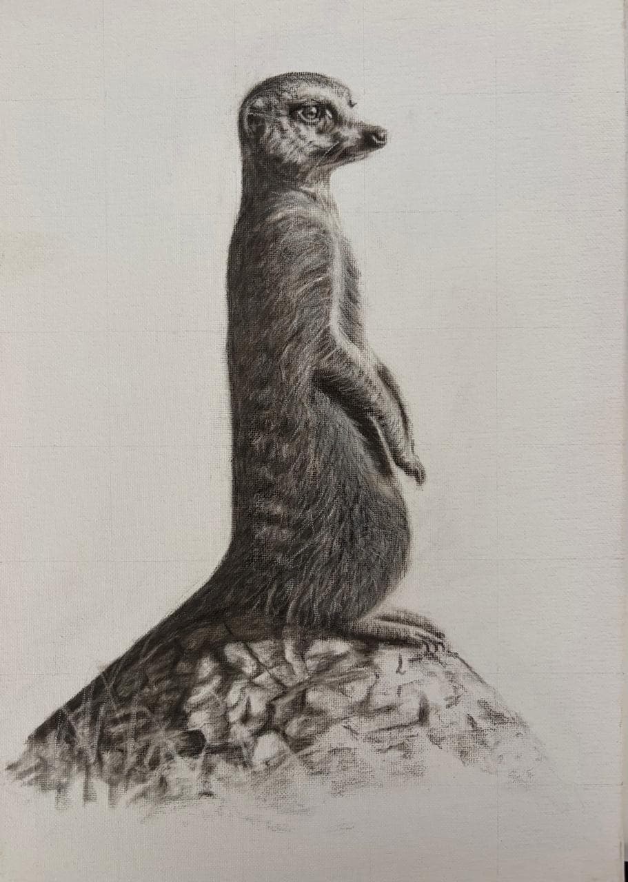 Sentinel, charcoal on canvas by Brendan McCarthy